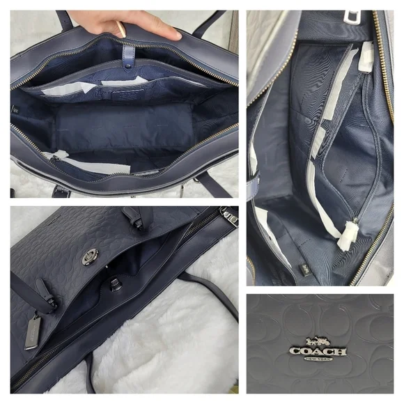 😍 Coach Signature Leather Designer Shoulder Purse Laptop Work Bag NWT - Picture 7 of 11